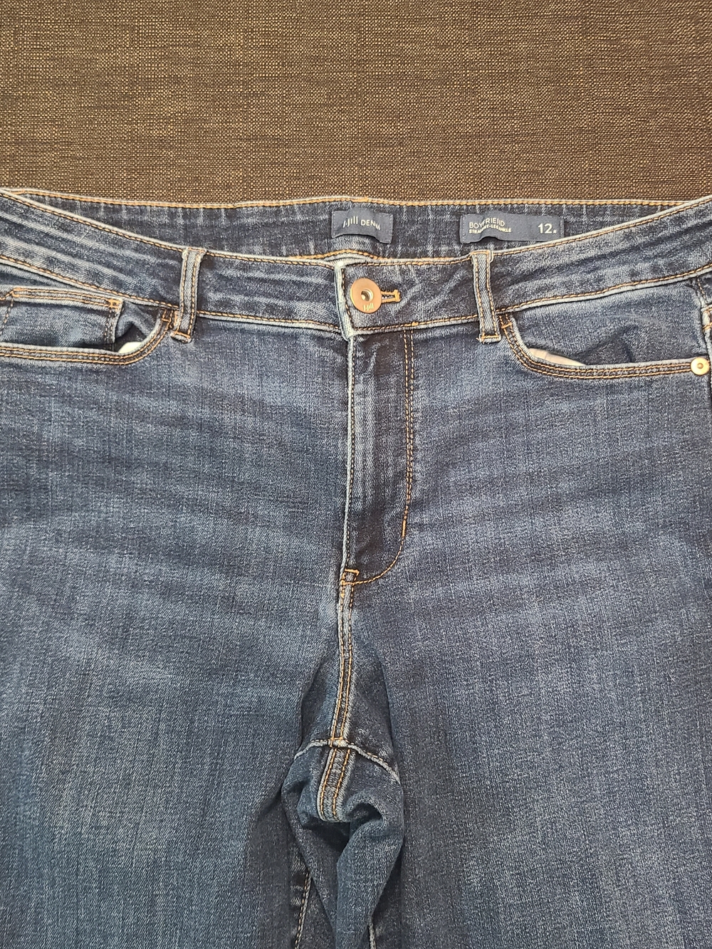 J Jill Denim Size 12 Boyfriend Straight Leg Ankle Jeans Blue Stretch Casual